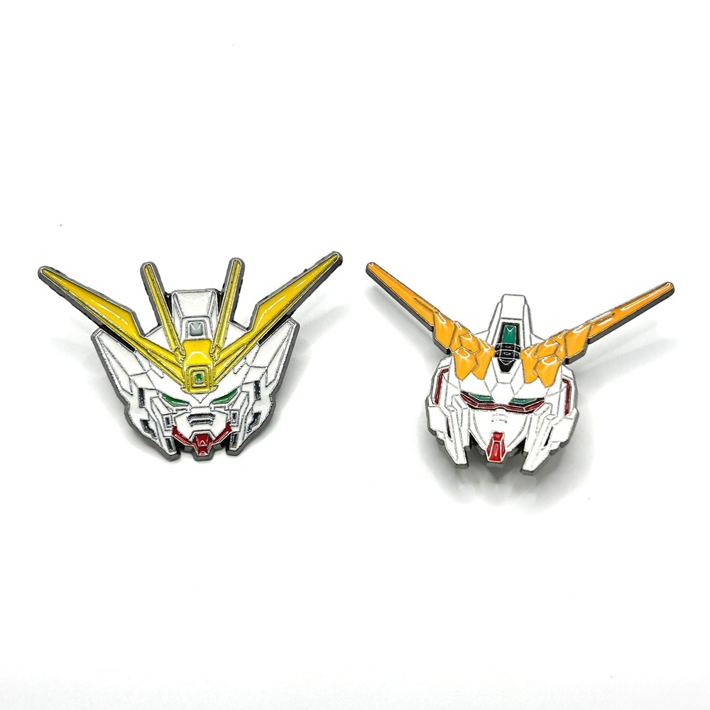 Gundam Bandai Enamel Pin Set Unisex OS White Yellow Orange Robot Anime Accessory